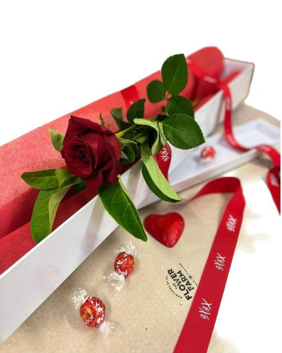 Boxed Single Red Rose Gift